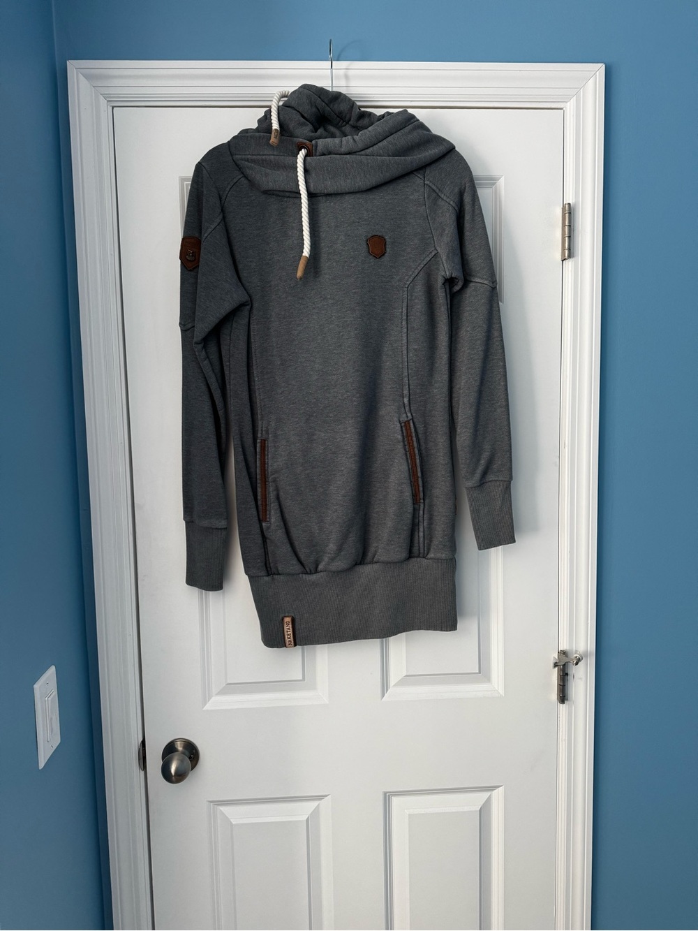 Charcoal Gray Pullover Hoodie Dress